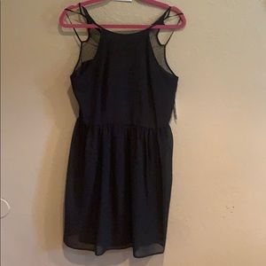 Lace back black dress